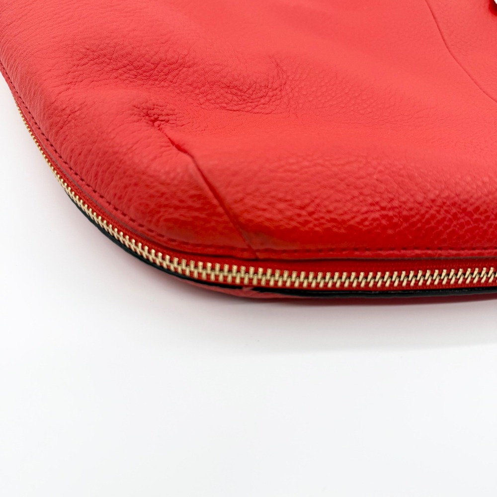Tory Burch Ivy Slouchy Satchel Samba Red Pebbled Leather Handbag 32163 NEW - Picture 5 of 16